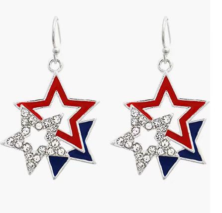 Pendientes del Día de la Independencia con Bandera Americana