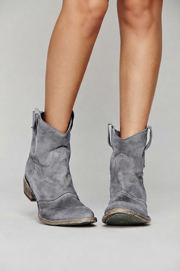 Botines de Ante Sintético con Tacón Bajo