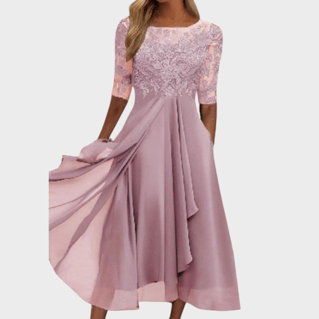 Gabhi | Robe Midi Avec Détails En Dentelle