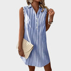 Anníe | Elegante Vestido Camisero de Rayas - OSMARA Fashion - vista 4