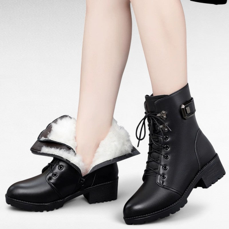 Filly - Botines Negras Forradas de Lana para Mujer