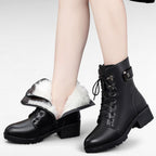 Filly - Botines Negras Forradas de Lana para Mujer