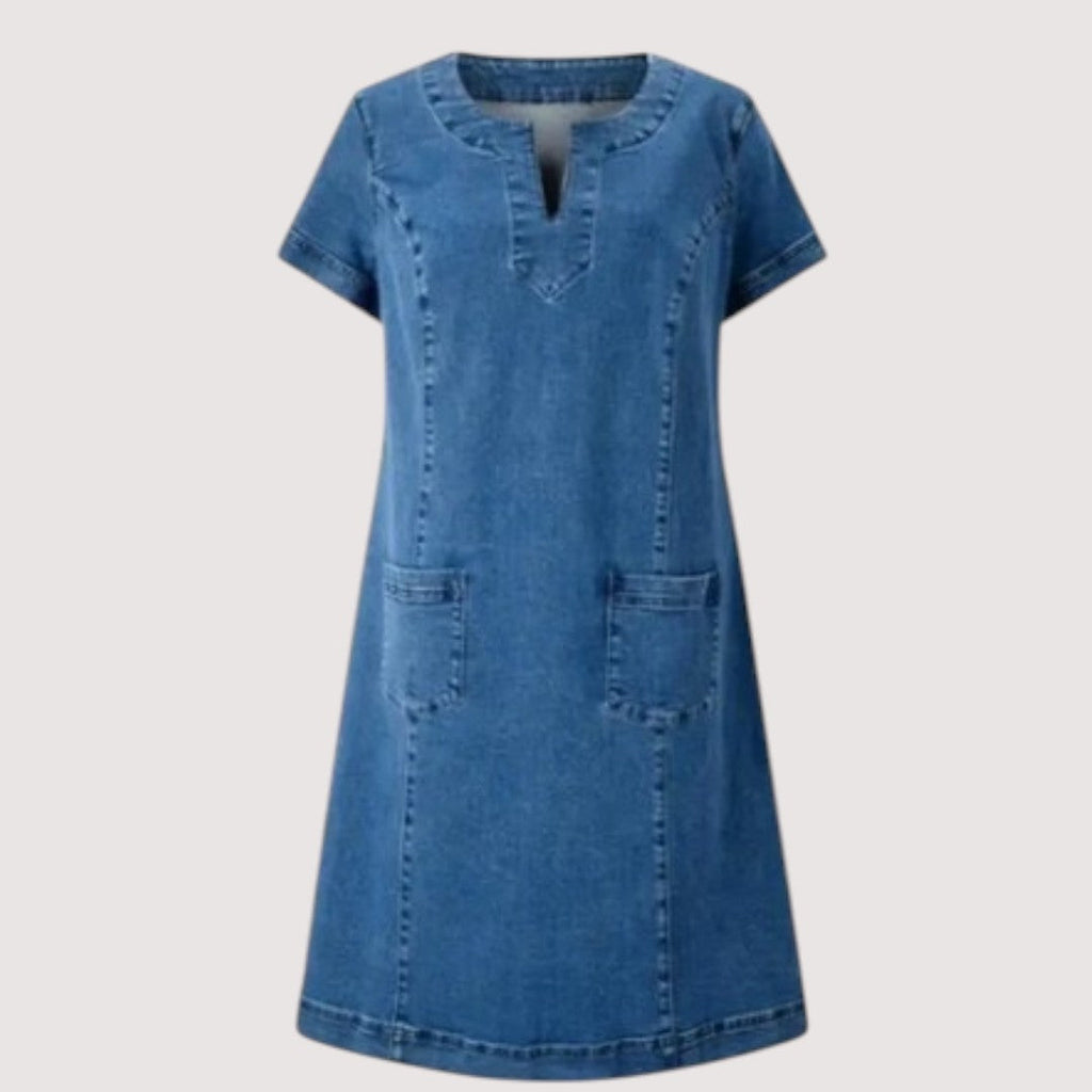 Mila | Vestido Vaquero Con Escote En V - OSMARA Fashion - vista 4