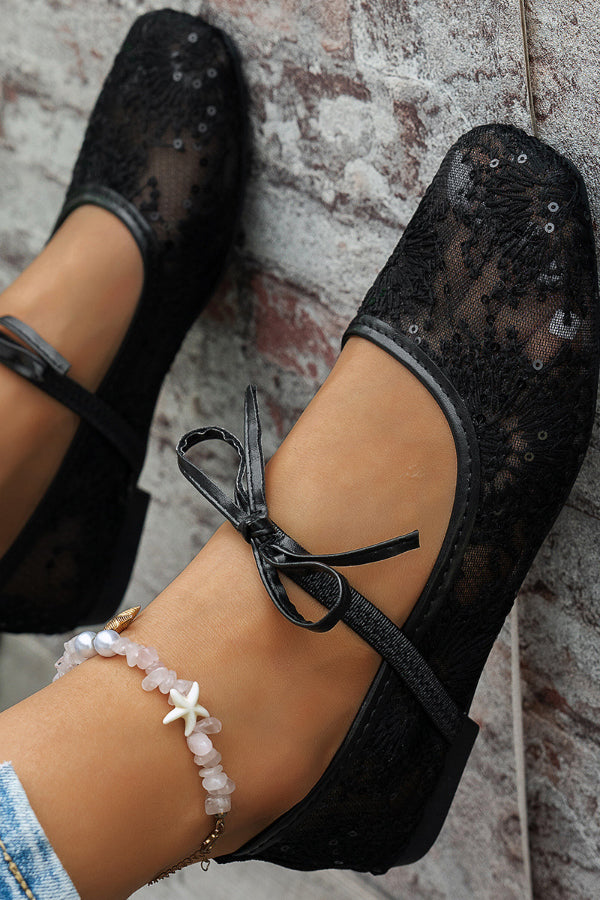 Zapatos Planos Informales con Lentejuelas Bordadas