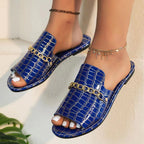 Sandalias Planas de Playa con Detalles de Cadena