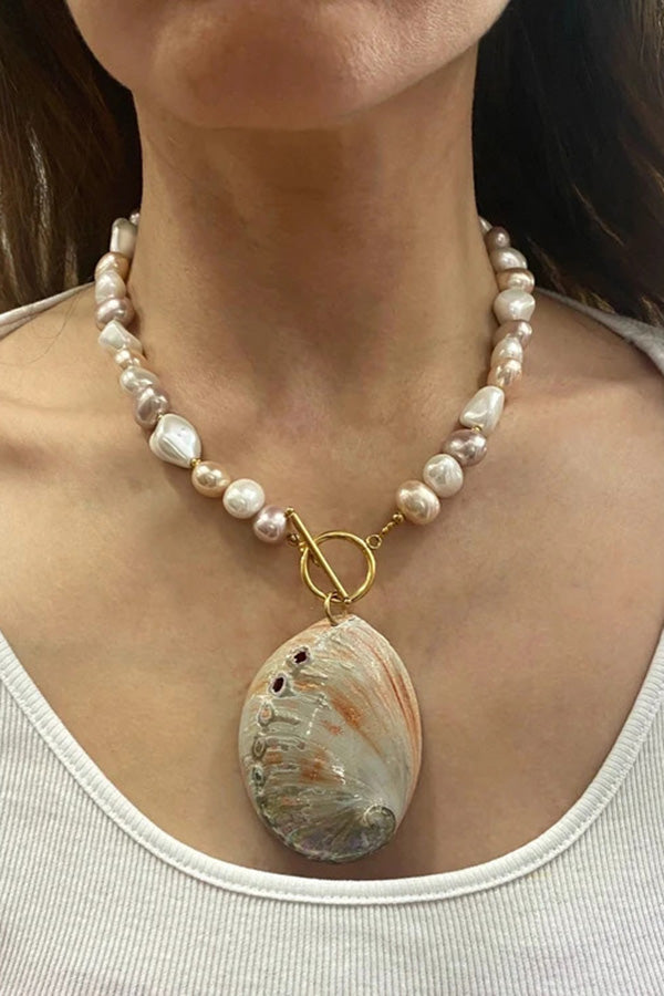 Collar de Concha Natural Estilo Océano