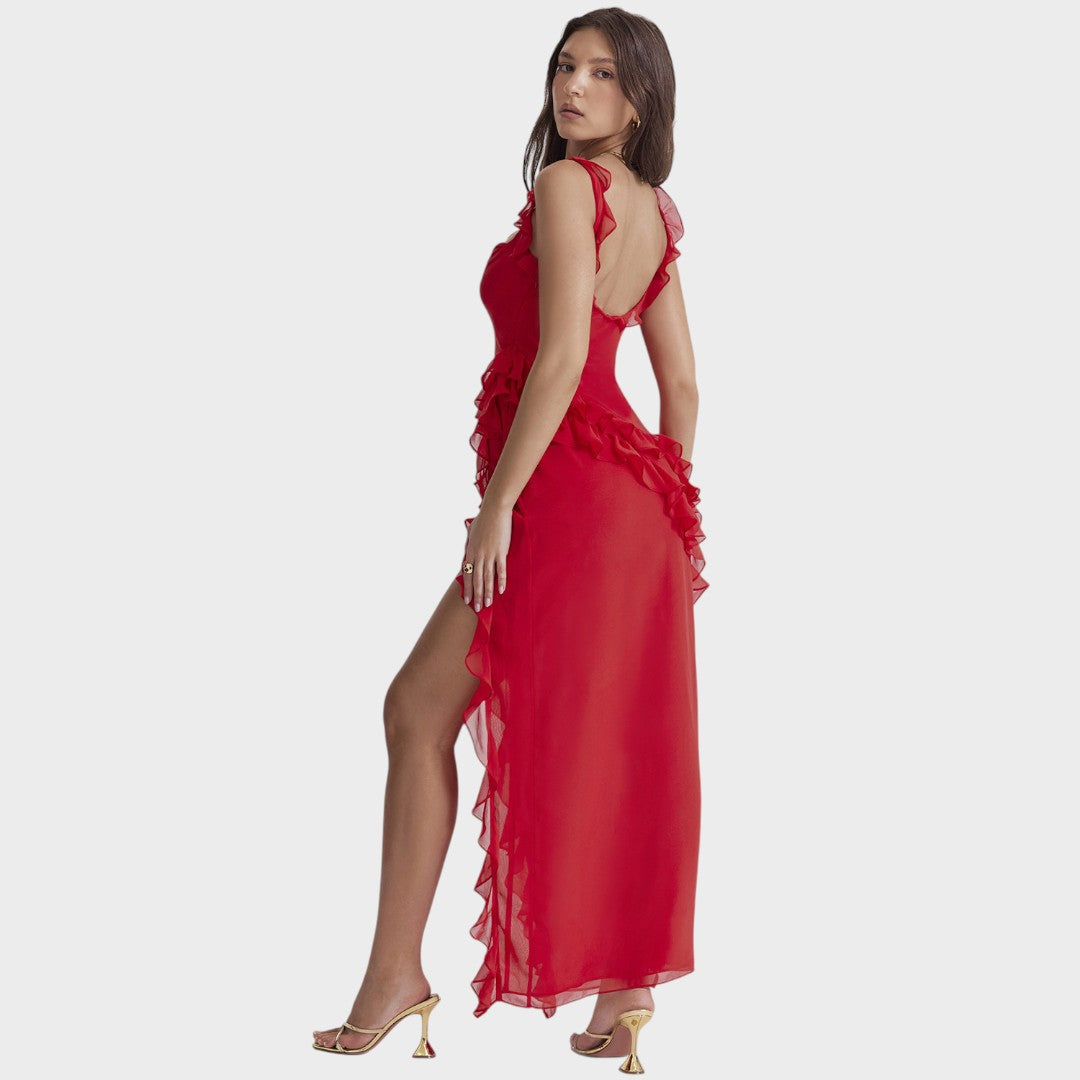 Amira | Vestido largo ciruela oscuro - OSMARA Fashion - vista 10