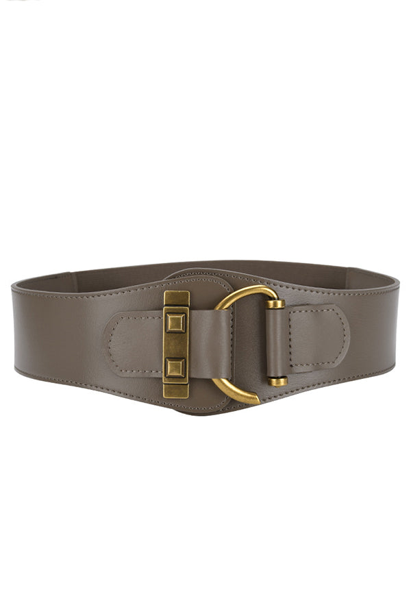 Cinturón Ancho de Piel Estilo Retro Ajustado a la Cintura