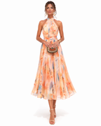 Gabriela | Robe midi florale à imprimé artistique