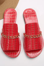 Sandalias Planas de Playa con Detalles de Cadena