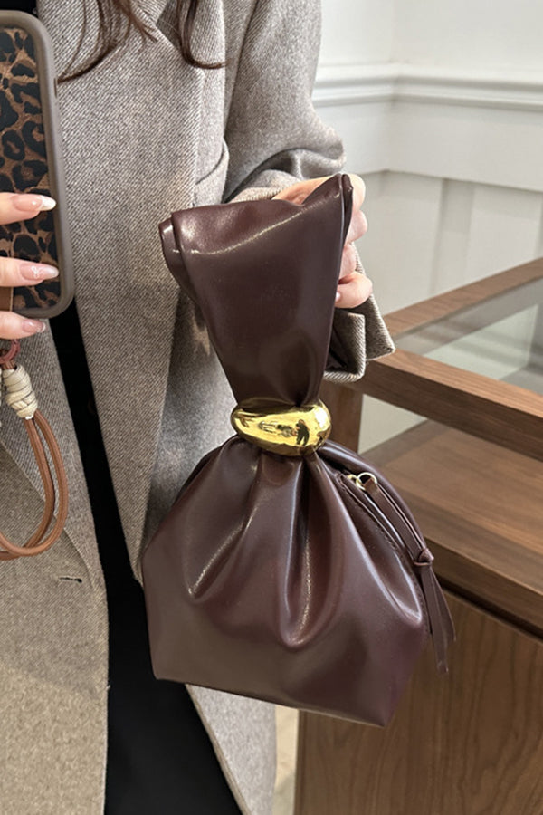 Bolso Cubo Sencillo Plisado Retro