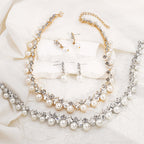 Set de Joyería Collar Barroco de Aleación y Pendientes de Perlas