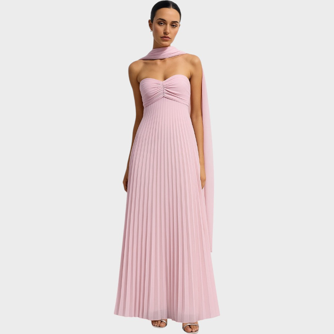 Rosalía | Robe plissée sans bretelles