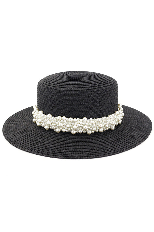 Sombrero de Playa Decorado con Perlas