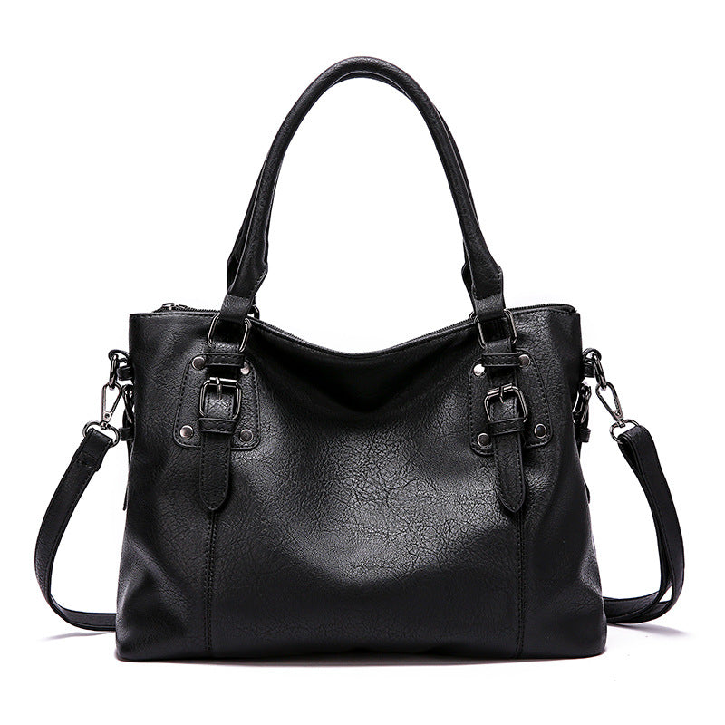 ERATO - Bolso de Gran Capacidad Vintage de Cuero Suave con Bandolera