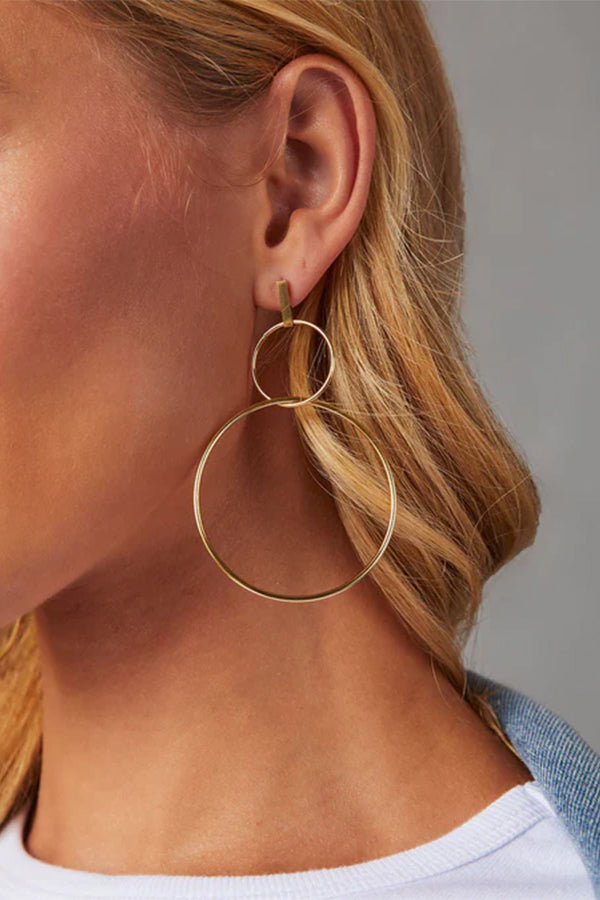 Pendientes Colgantes de Doble Aro