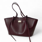 ARYS - Elegant Burgundy Large Capacity Leather Bag for Classes