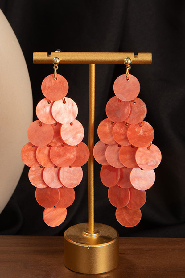 Pendientes de Concha con Borlas Estilo Resort, Multicolor