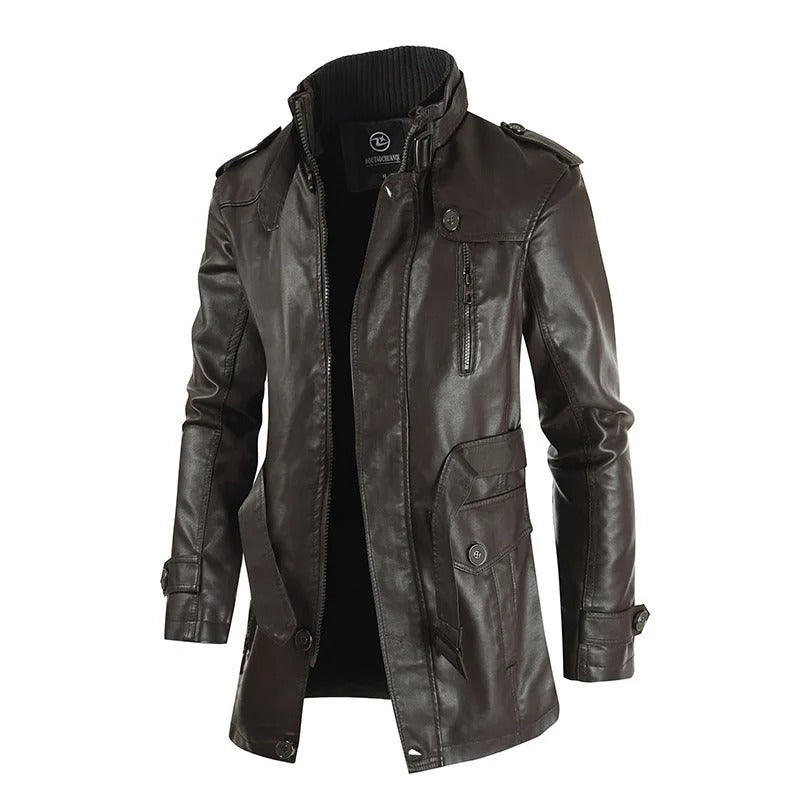 Chaqueta de cuero larga para hombre | Estilo único