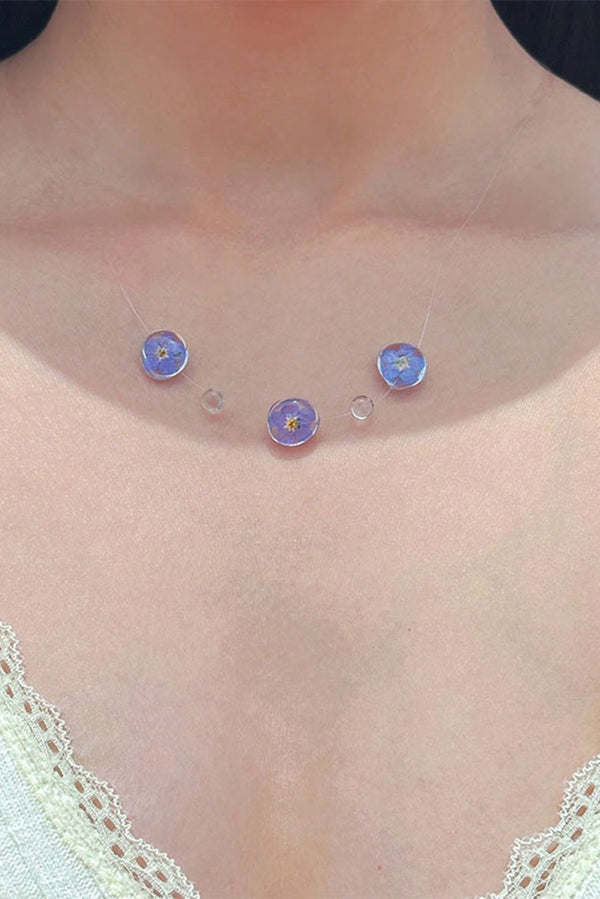 Collar Gargantilla de Cristal Transparente en Forma de Gota