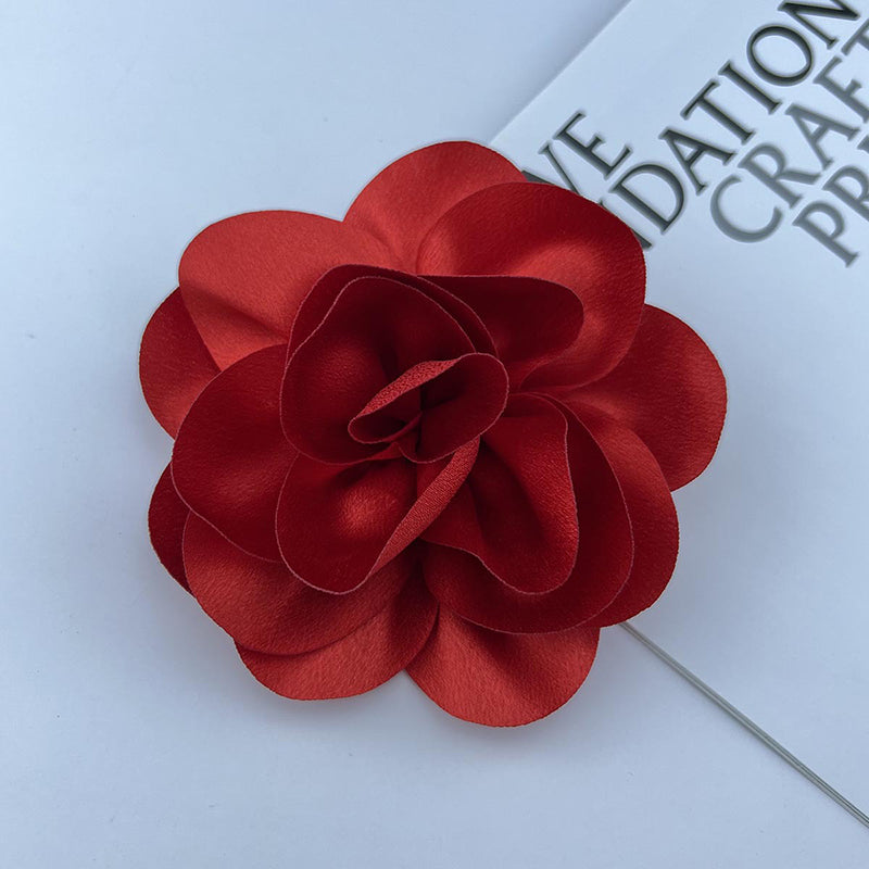 Broche de Flor de Tela Satinada Combinable