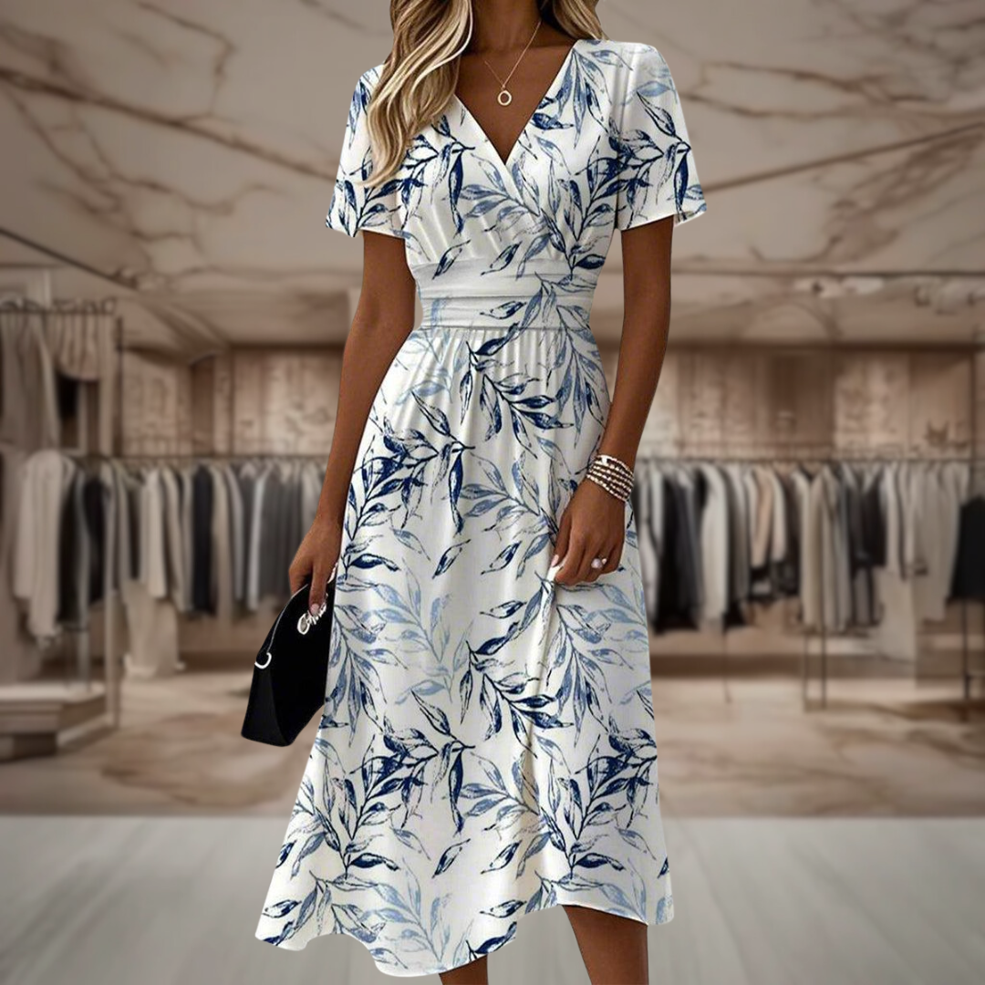 Brites | Robe portefeuille florale à jupe drapée