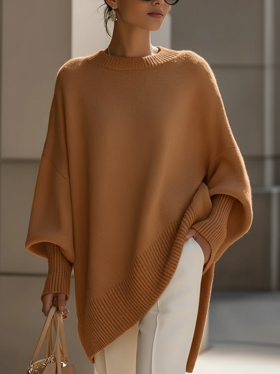 Jennifer | Suéter Oversize de Cuello Ancho Drapeado