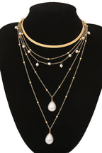 Collar Vintage de Cadena con Perlas de Imitación