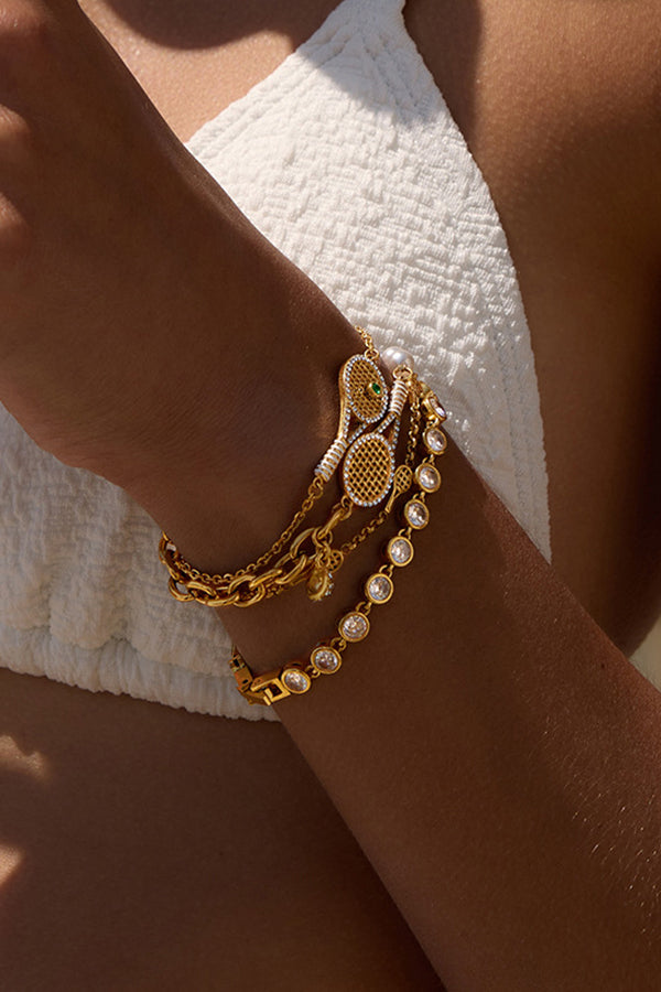 Pulsera Elegante de Acero Inoxidable y Circonita