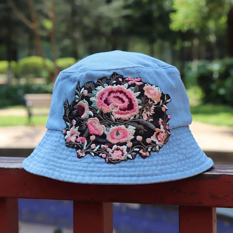 Gorro Cubo Vaquero Bordado de Estilo Étnico