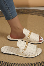 Sandalias Planas de Playa con Detalles de Cadena