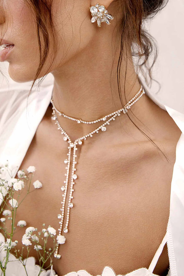 Collar Sexy de Diamantes Irregular