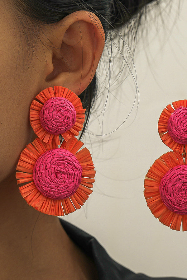 Pendientes Florales Tejidos a Mano Estilo Resort
