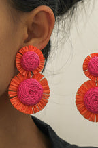 Pendientes Florales Tejidos a Mano Estilo Resort
