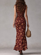 Vestido Largo Boho Retro con Mangas de Volantes y Abertura Alta - OSMARA Fashion - vista 10