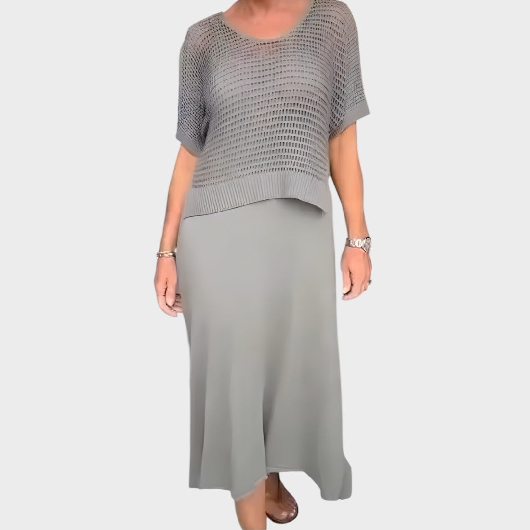 Liza | Dress with Knit Blouse