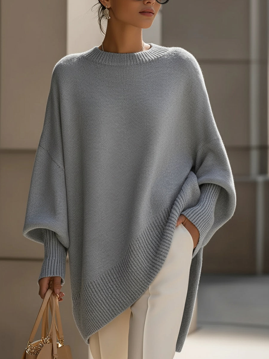 Jennifer | Suéter Oversize de Cuello Ancho Drapeado