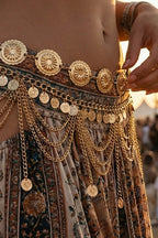 Cadena de Cuerpo Étnica Calada de Flores Estilo Vintage