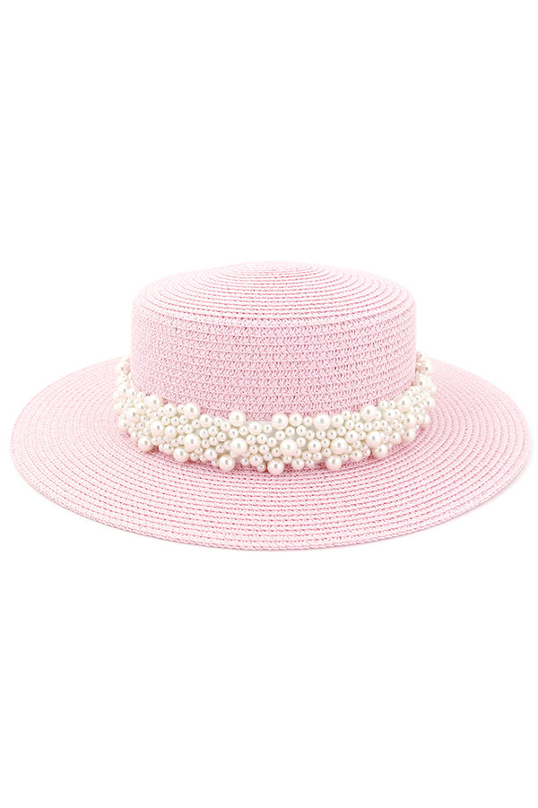 Sombrero de Playa Decorado con Perlas