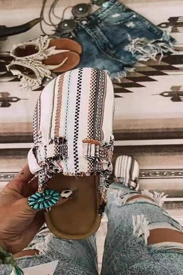 Zapatos Planos Informales Estampados de Borde Vivo