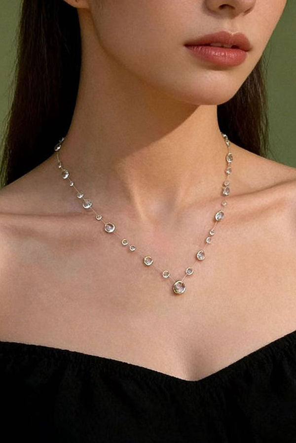 Collar Gargantilla de Cristal Transparente en Forma de Gota