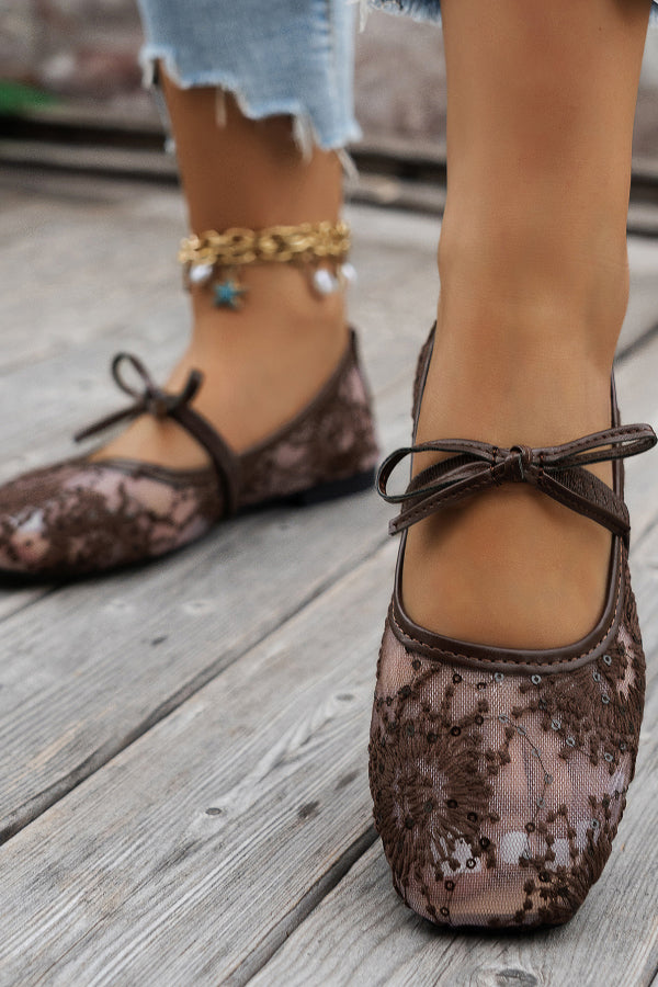 Zapatos Planos Informales con Lentejuelas Bordadas