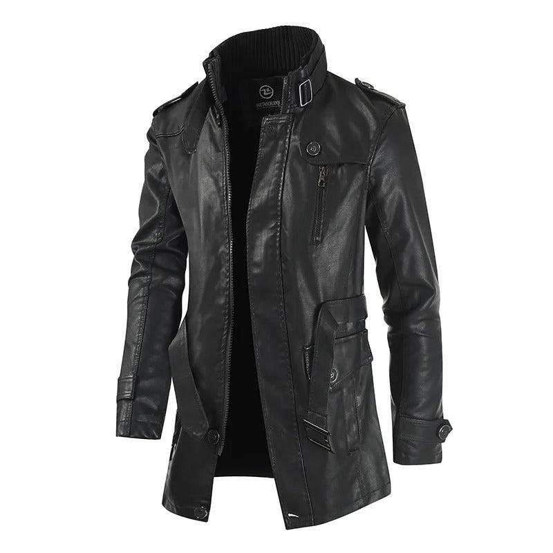 Chaqueta de cuero larga para hombre | Estilo único