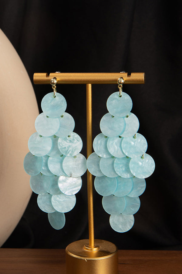 Pendientes de Concha con Borlas Estilo Resort, Multicolor