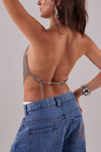 Cadena de Cuerpo con Lentejuelas y Conchas Estilo Chaleco