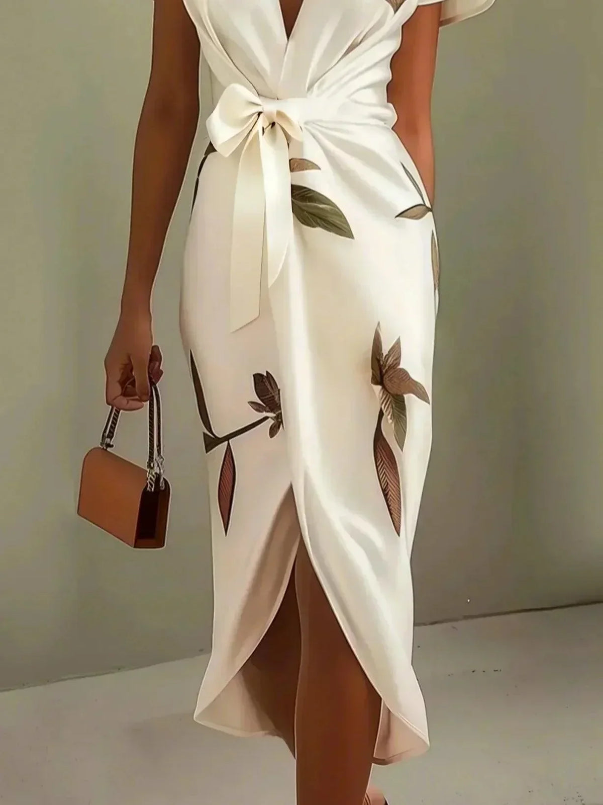 Matilde | Vestido Wrap Elegante con Estampado de Hojas