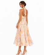 Gabriela | Robe midi florale à imprimé artistique