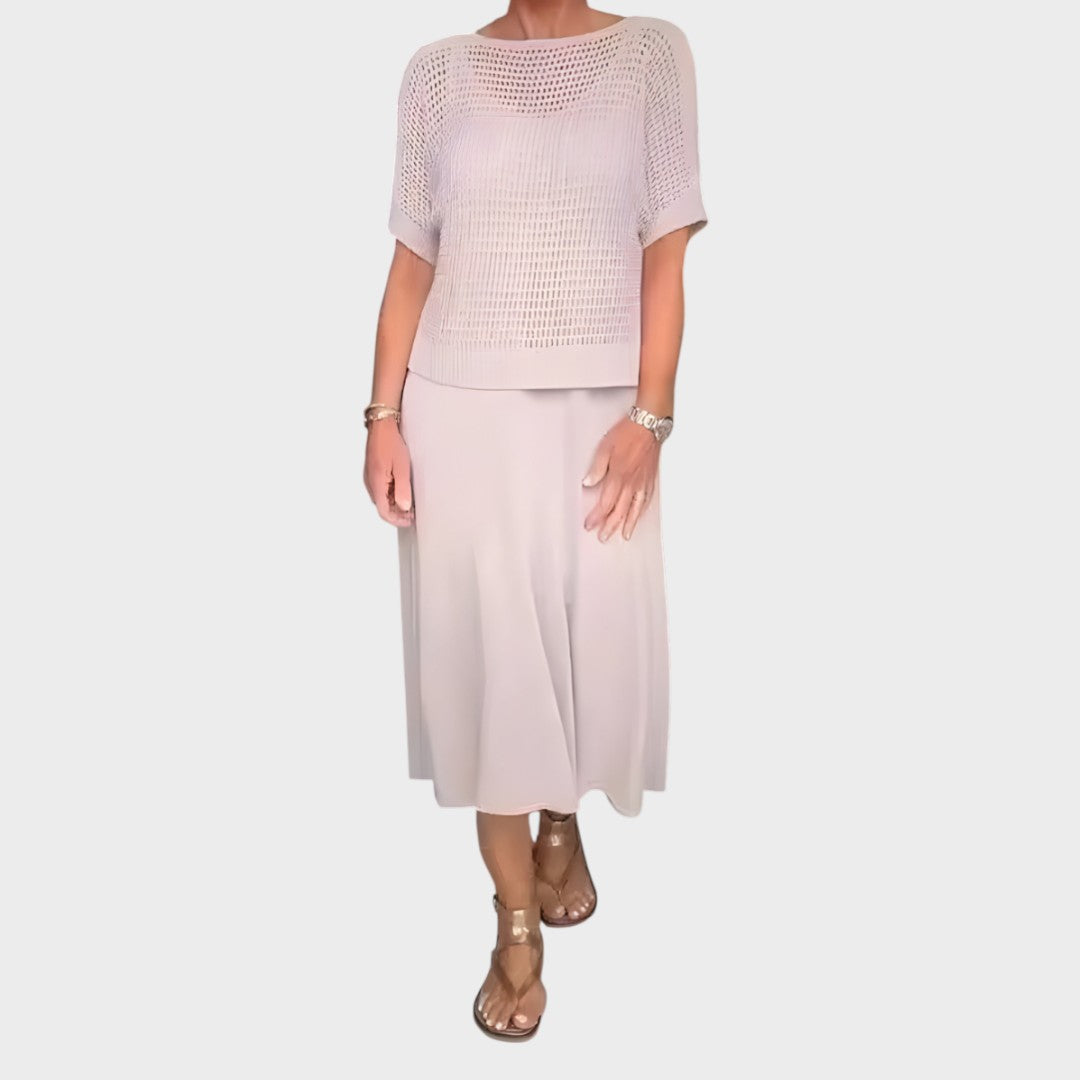 Liza | Dress with Knit Blouse