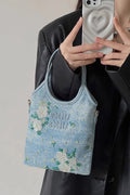 Bolso Tote Vaquero Bordado con Flores