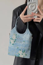 Bolso Tote Vaquero Bordado con Flores